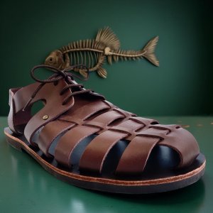 Sandale Barbati Grecesti din Piele Naturala Maro Fisher Sandale Barbati Grecesti din Piele Naturala Maro Fisher