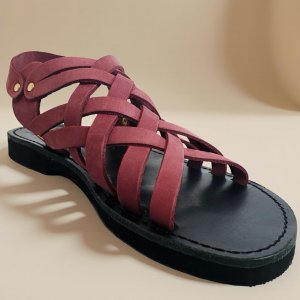 Sandale de Dama Grecesti din Piele Naturala Burgundy Goddess Sandale de Dama Grecesti din Piele Naturala Burgundy Goddess