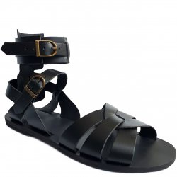 Sandale Gladiator Barbatesti Negre Piele Naturala Ares