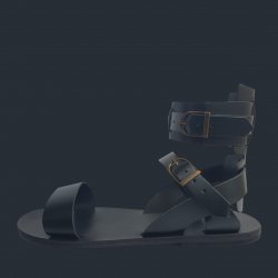 Sandale Gladiator ptr Barbati Piele Naturala Ares Negre