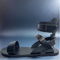 Sandale Gladiator ptr Barbati Piele Naturala Ares Negre