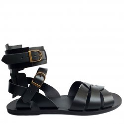 Sandale Gladiator Barbatesti Negre Piele Naturala Ares