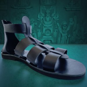 Sandale Romane Grecesti Gladiator Barbatesti din Piele Naturala Negre Zakynthos Sandale Romane Grecesti Gladiator Barbatesti din Piele Naturala Negre Zakynthos