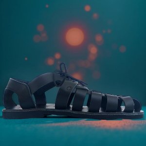 Sandale Barbati Grecesti din Piele Naturala Negre Fisher Sandale Barbati Grecesti din Piele Naturala Negre Fisher