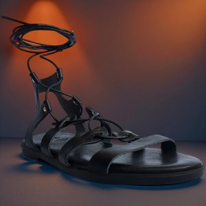 Sandale Dama Grecesti Gladiator Negre cu Siret Sandale Dama Grecesti Gladiator Negre cu Siret