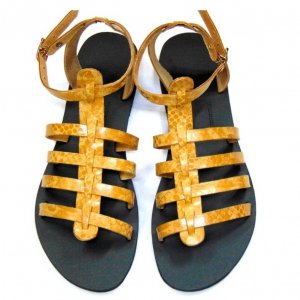 Sandale de Dama Thasos Negre Galbene Gladiator Sandale de Dama Thasos Negre Galbene Gladiator