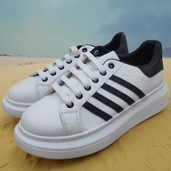 Pantofi Dama Sport  Albi cu Dungi Negre