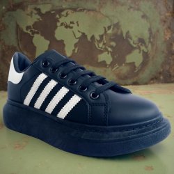 Pantofi Dama Sport Negri cu Dungi Albe