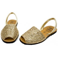 Sandale Dama Avarca C Cortuno Menorquinas Aurii Glitter din Piele